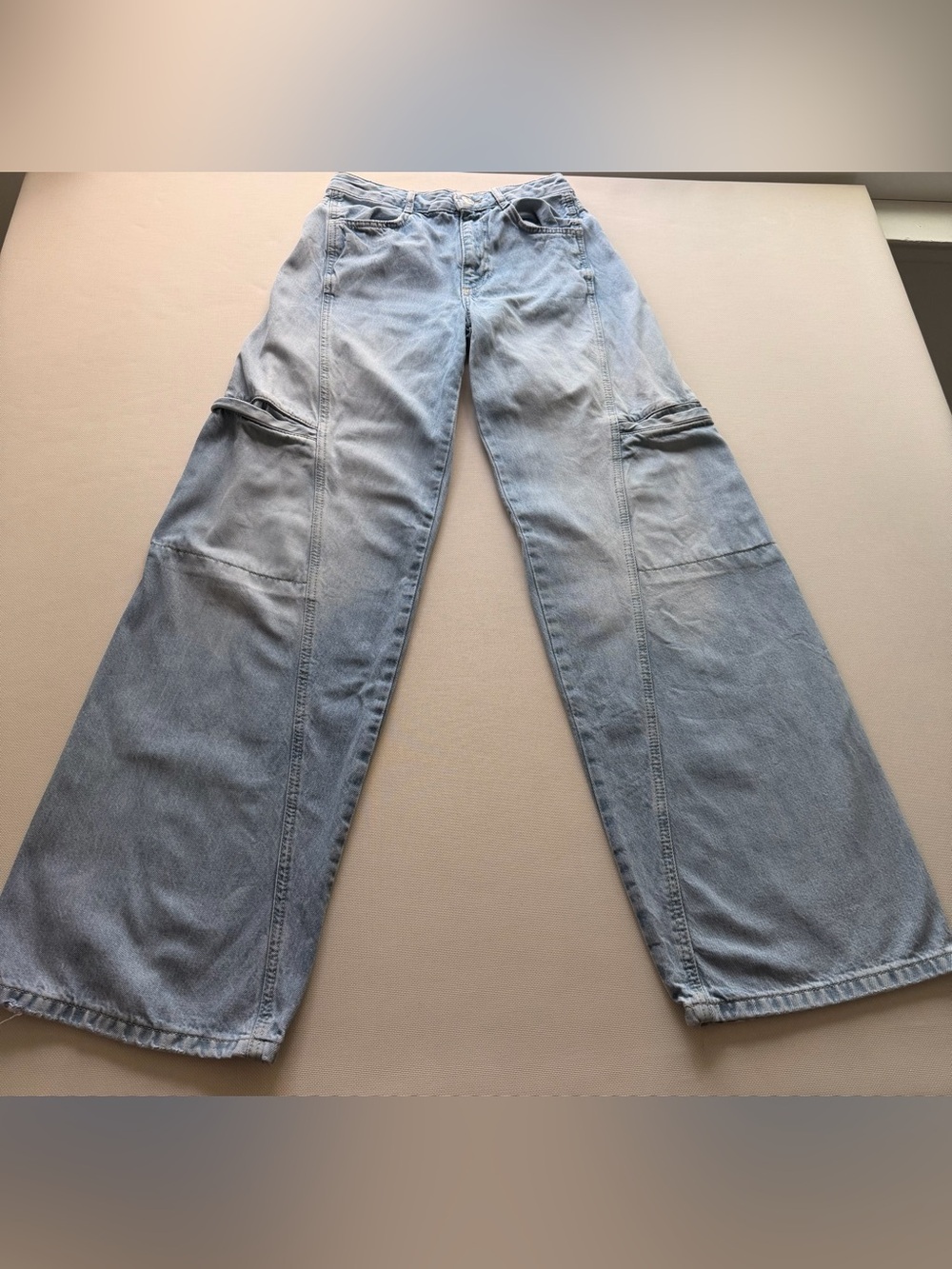 Zara Light Blue Wide Leg Jeans